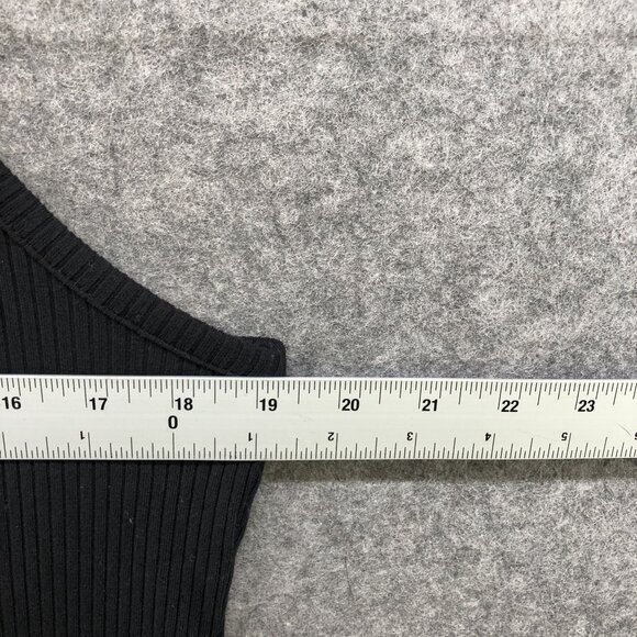 Old Navy Ribbed Tank Top Womens XL Black Square Neck Cropped - Picture 4 of 6